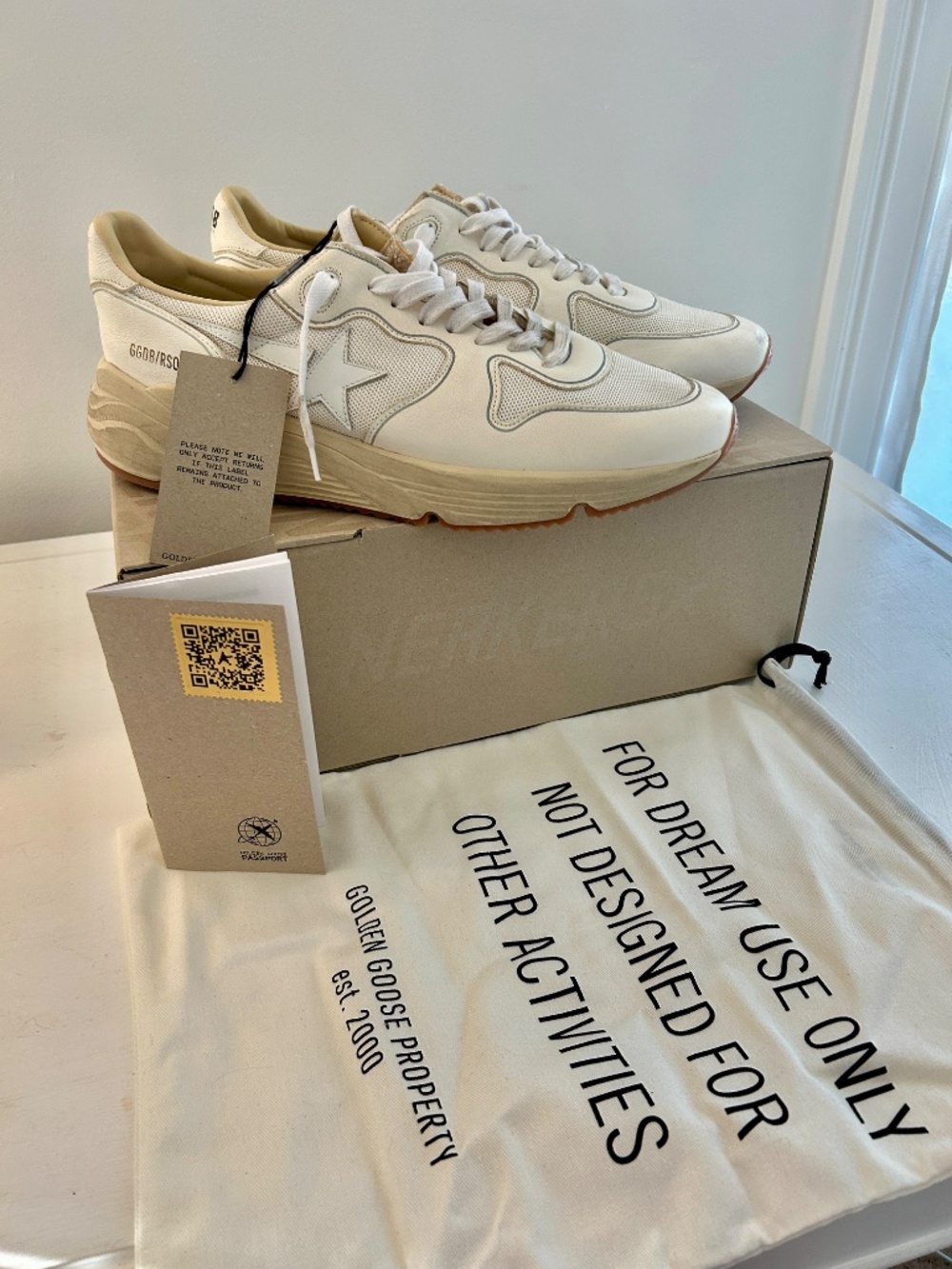 NWT Golden Goose Men's Running Sole in White and Nappa EU Size 45, US 12